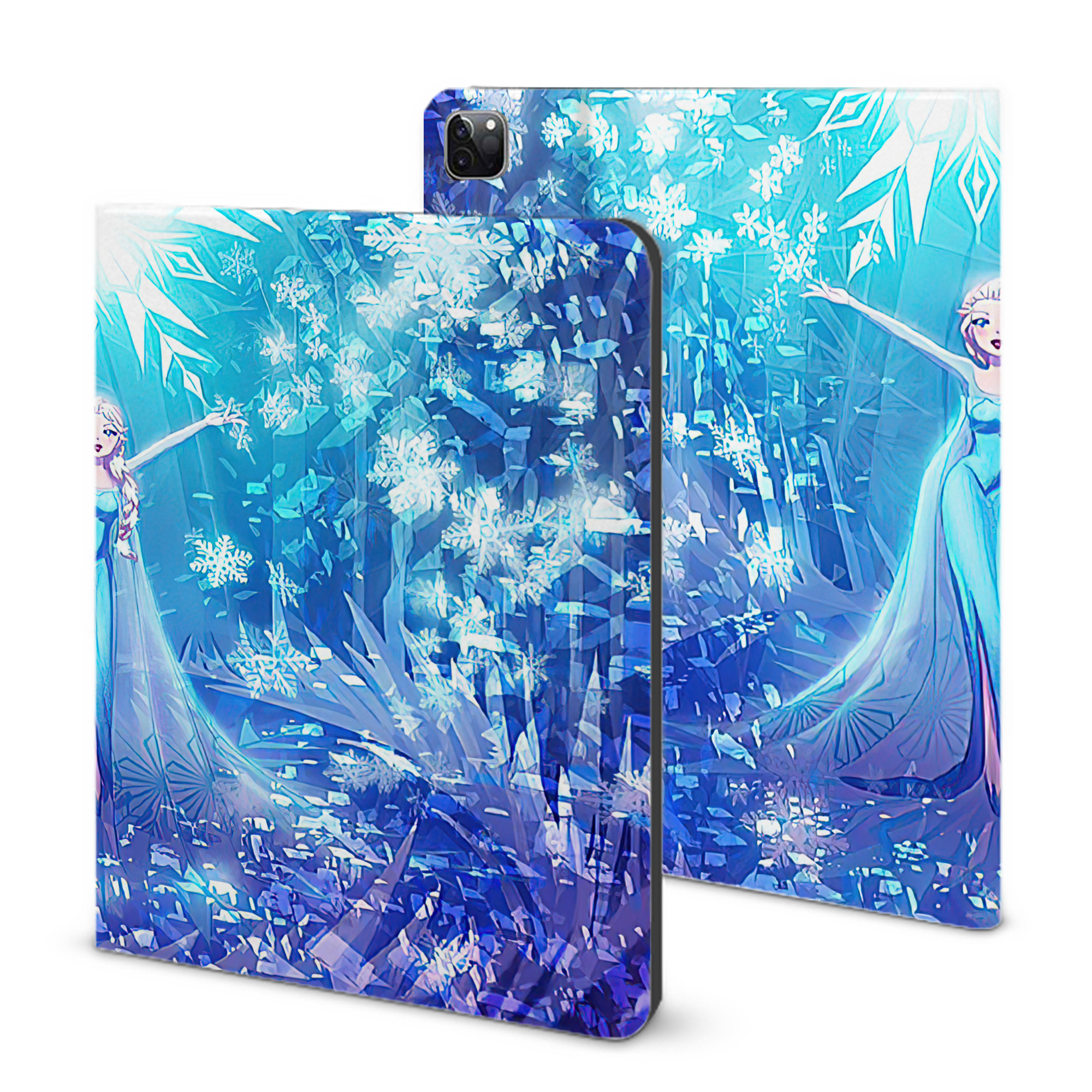 （画像用） アナと雪の女王 アンナ エルサ Frozen Anna Elsa IPad ケース ブック型 PUレザー TPU 耐衝撃 軽量 薄型 ペン収納なし 全面保護 IPad 各モデル対応